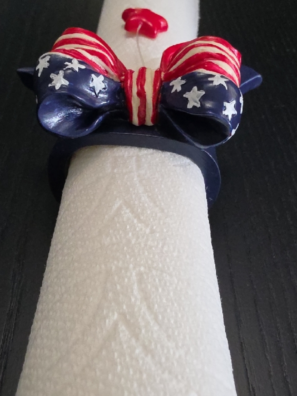 4th Of July Patriotic Napkin Rings with Star Charms - Red, White & Blue S/6 - Picture 10 of 16